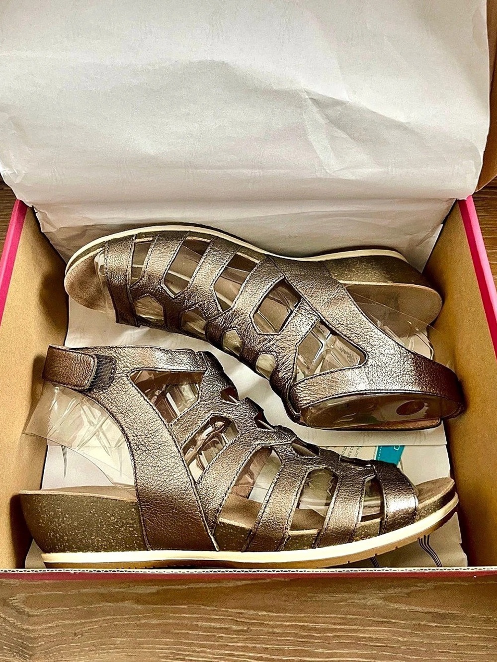 Dansko wedge sandals Metallic EU 40 Gladiator New in Box